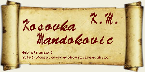 Kosovka Mandoković vizit kartica